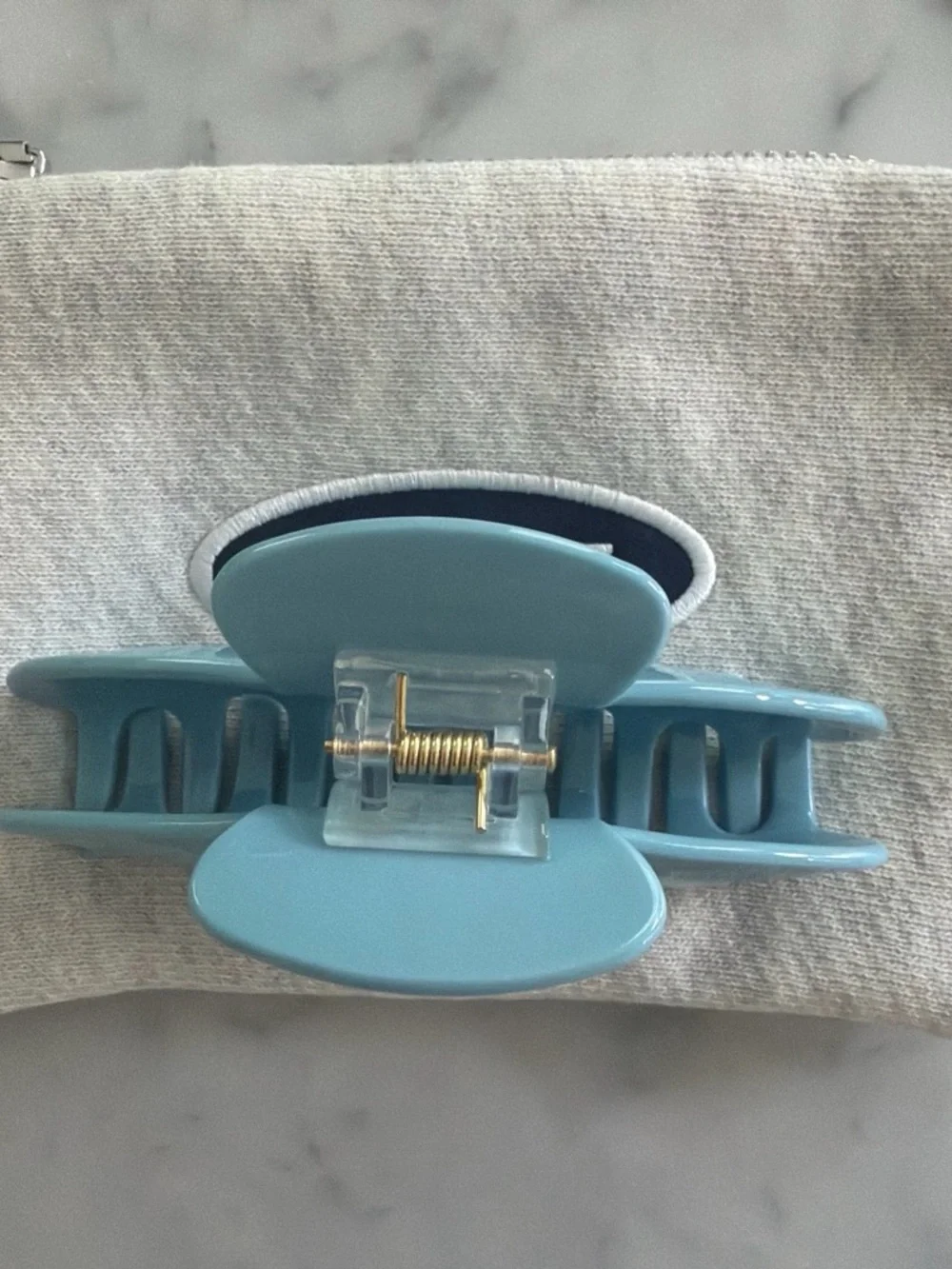NEW PARKE Claw Clip and Zipper Pouch in Frosting